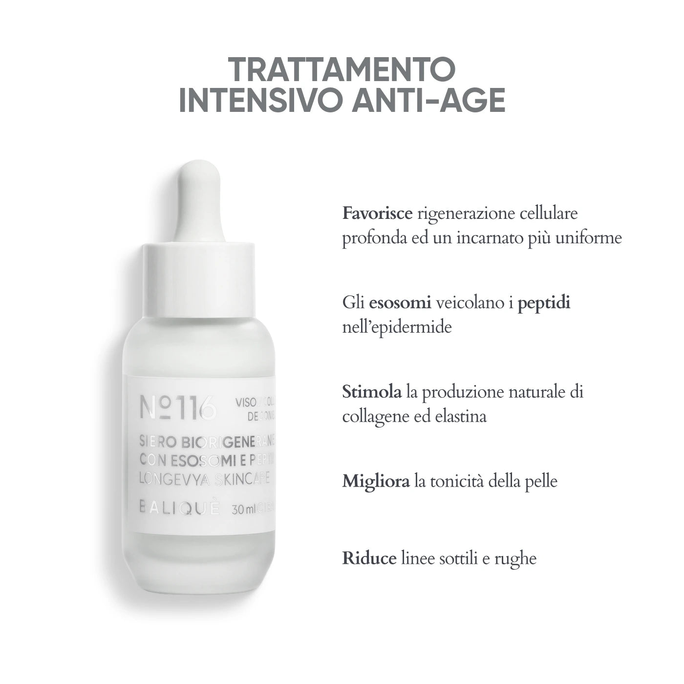 N°116 - SIERO VISO BIORIGENERANTE CON ESOSOMI E PEPTIDI