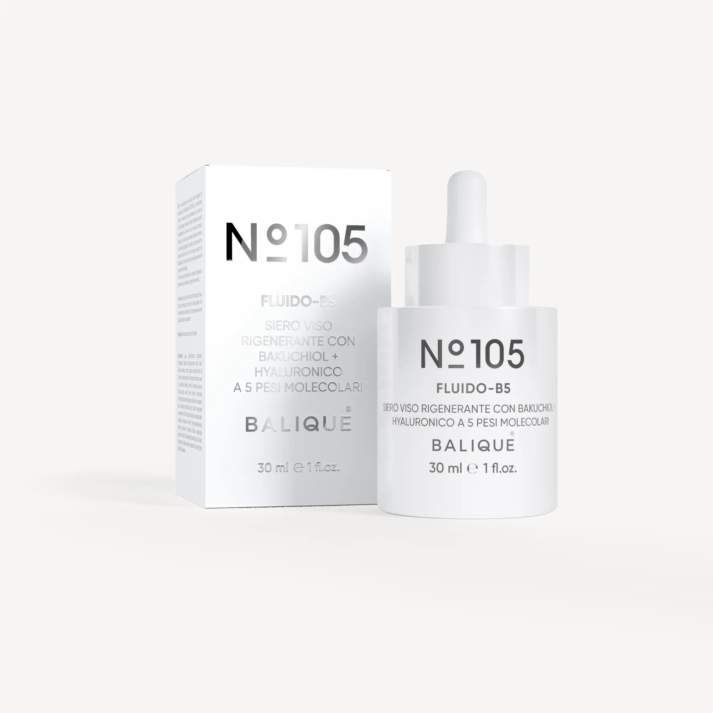 N°105 - FLUIDO B5 - Siero viso rigenerante con bakuchiol + hyaluronico a 5 pesi molecolari - 30ml